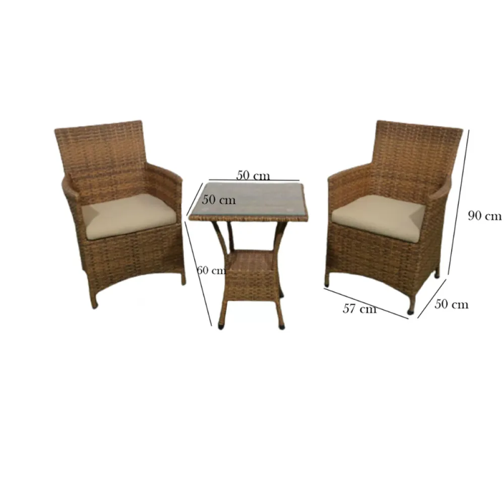 Outdoor Seating Set for 2 People from Miden Home OS-TOK-007-W