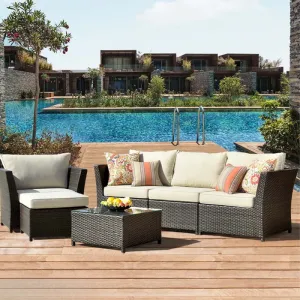 Outdoor Seating Set for 4 People from Miden Home OS-288-W