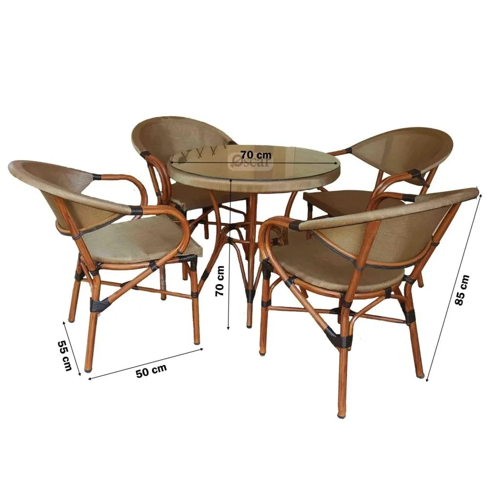 Outdoor Seating Set for 4 People from Miden Home OS-Ms-001