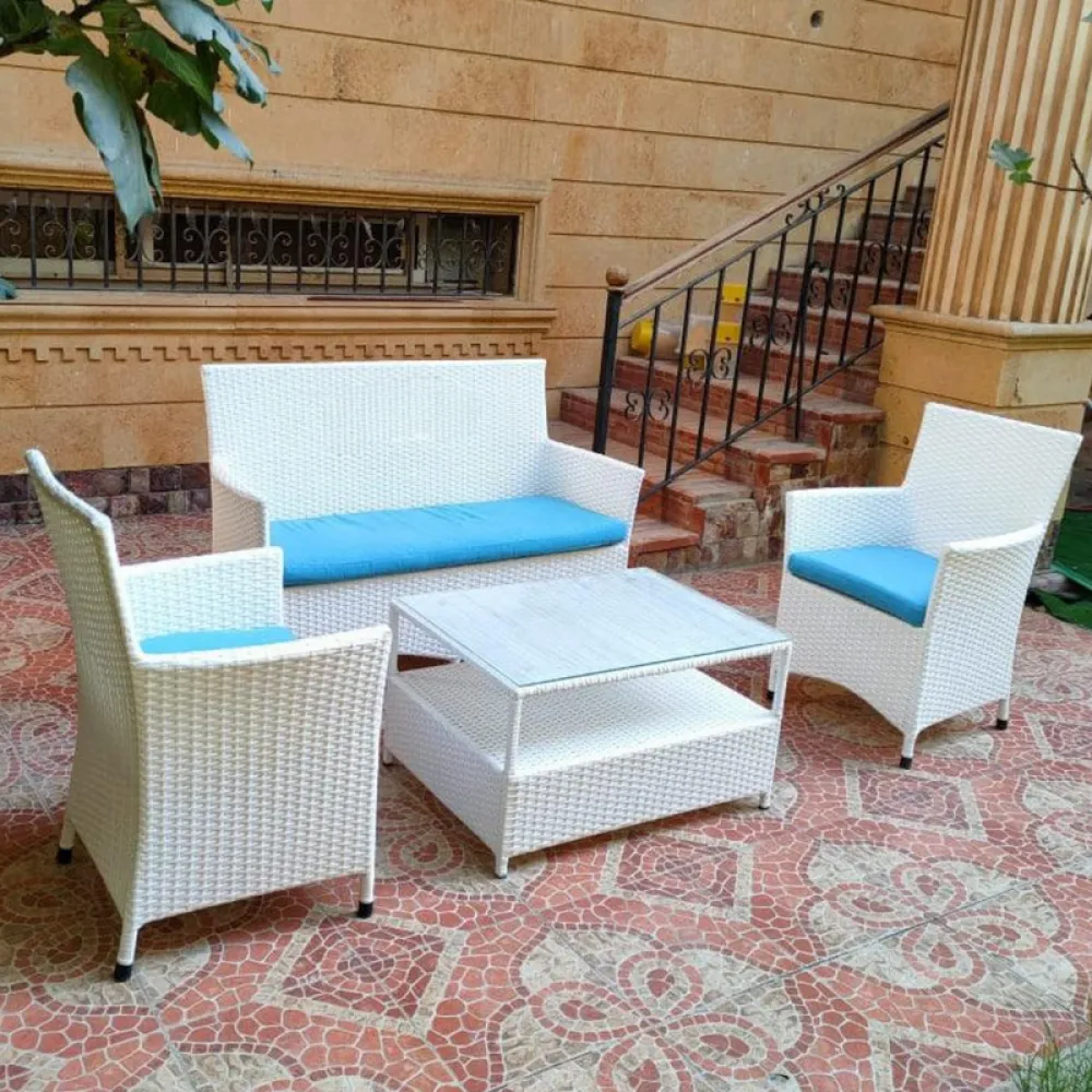 Outdoor Seating Set for 4 People from Miden Home OS-Rt-012-W