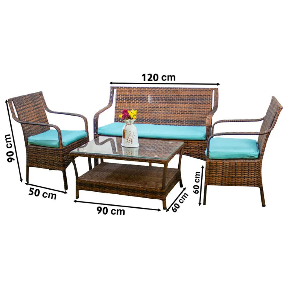 Outdoor Seating Set for 4 People from Miden Home Os-Rt-017-W