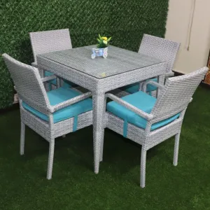 Outdoor Seating Set for 4 People from Miden Home OS-Rt-028-W