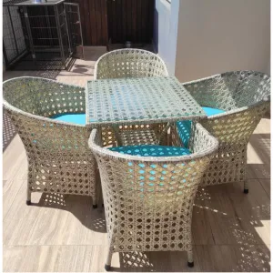 Outdoor Seating Set for 4 People from Miden Home OS-Rt-029-W
