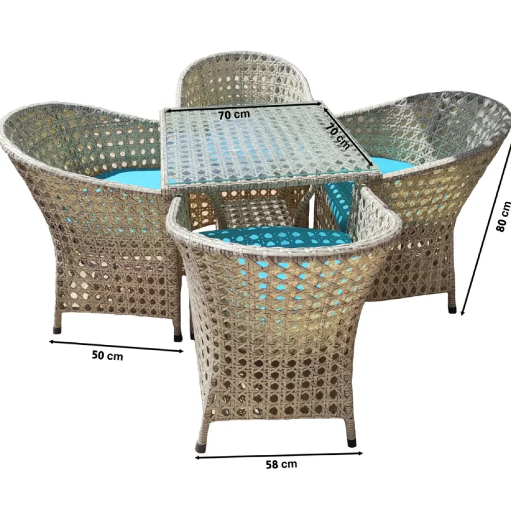 Outdoor Seating Set for 4 People from Miden Home OS-Rt-029-W