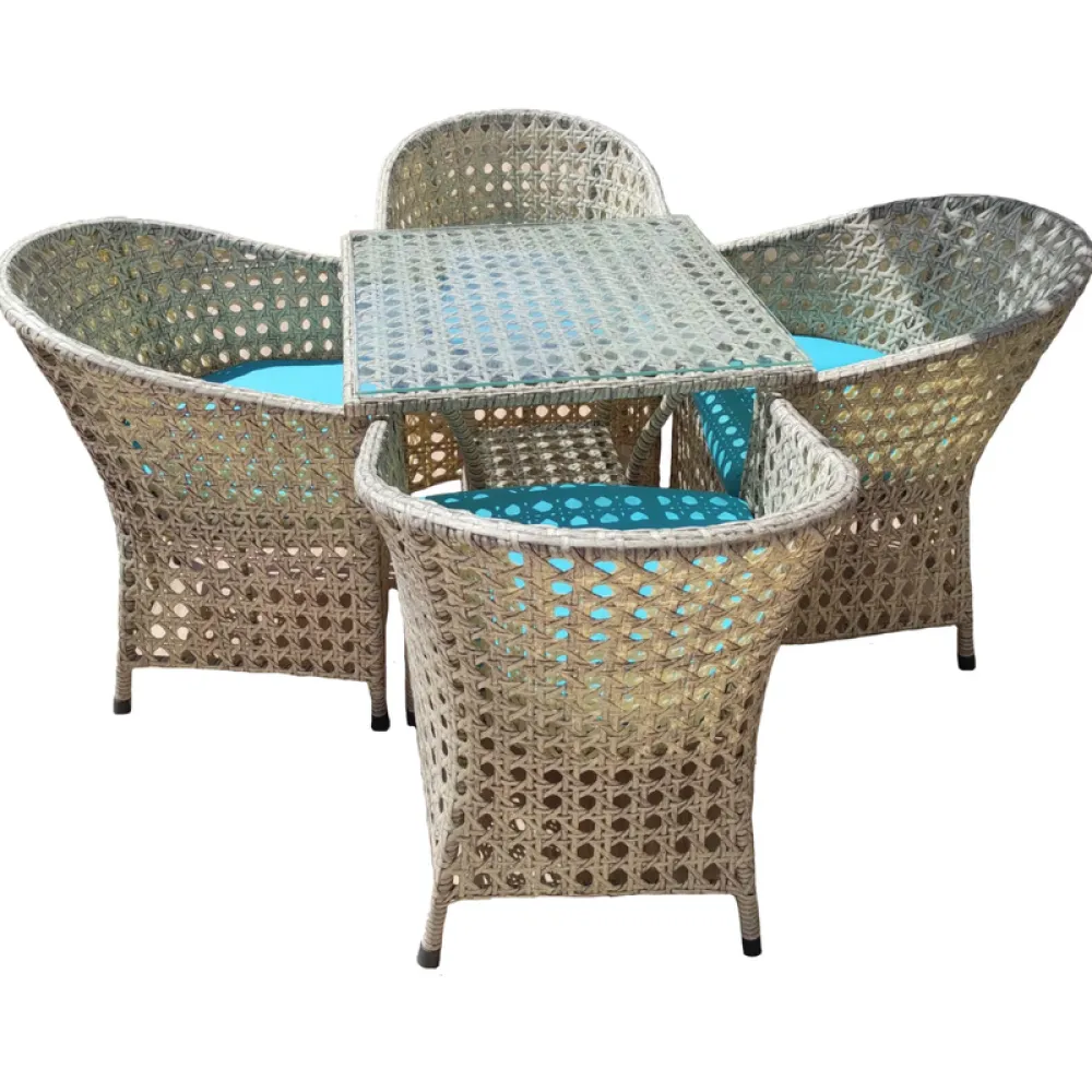Outdoor Seating Set for 4 People from Miden Home OS-Rt-029-W