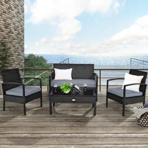 Outdoor Seating Set for 4 People from Miden Home OS-Rt-062-W