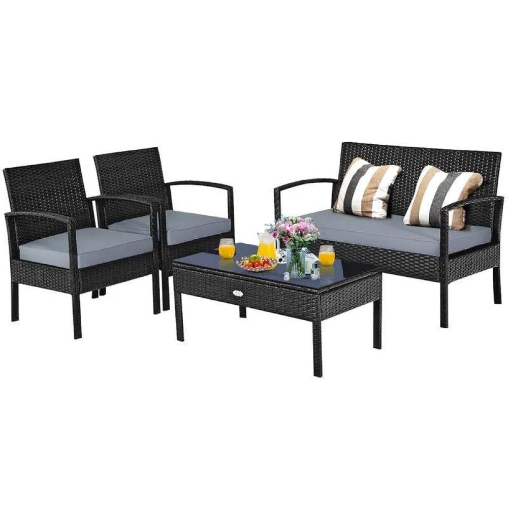 Outdoor Seating Set for 4 People from Miden Home OS-Rt-062-W
