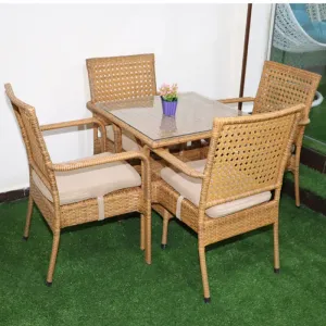 Outdoor Seating Set for 4 People from Miden Home OS-Rt-075-W