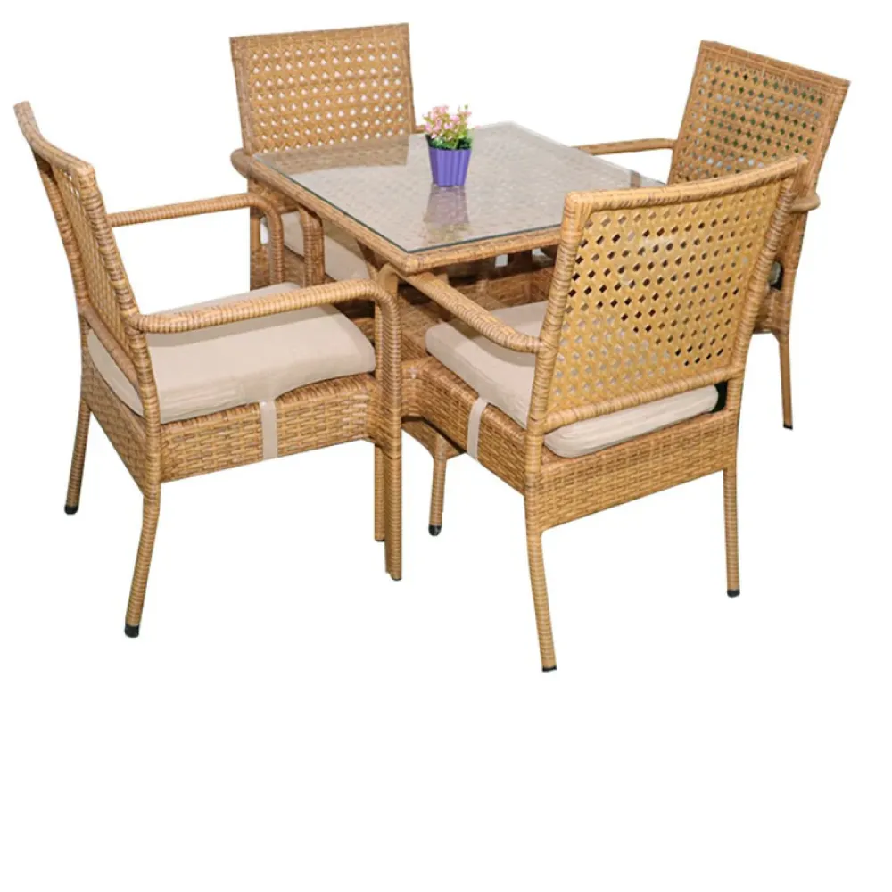 Outdoor Seating Set for 4 People from Miden Home OS-Rt-075-W