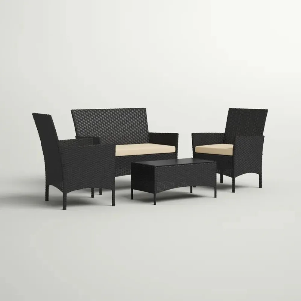 Outdoor Seating Set for 4 People from Miden Home OS-Rt-104-W