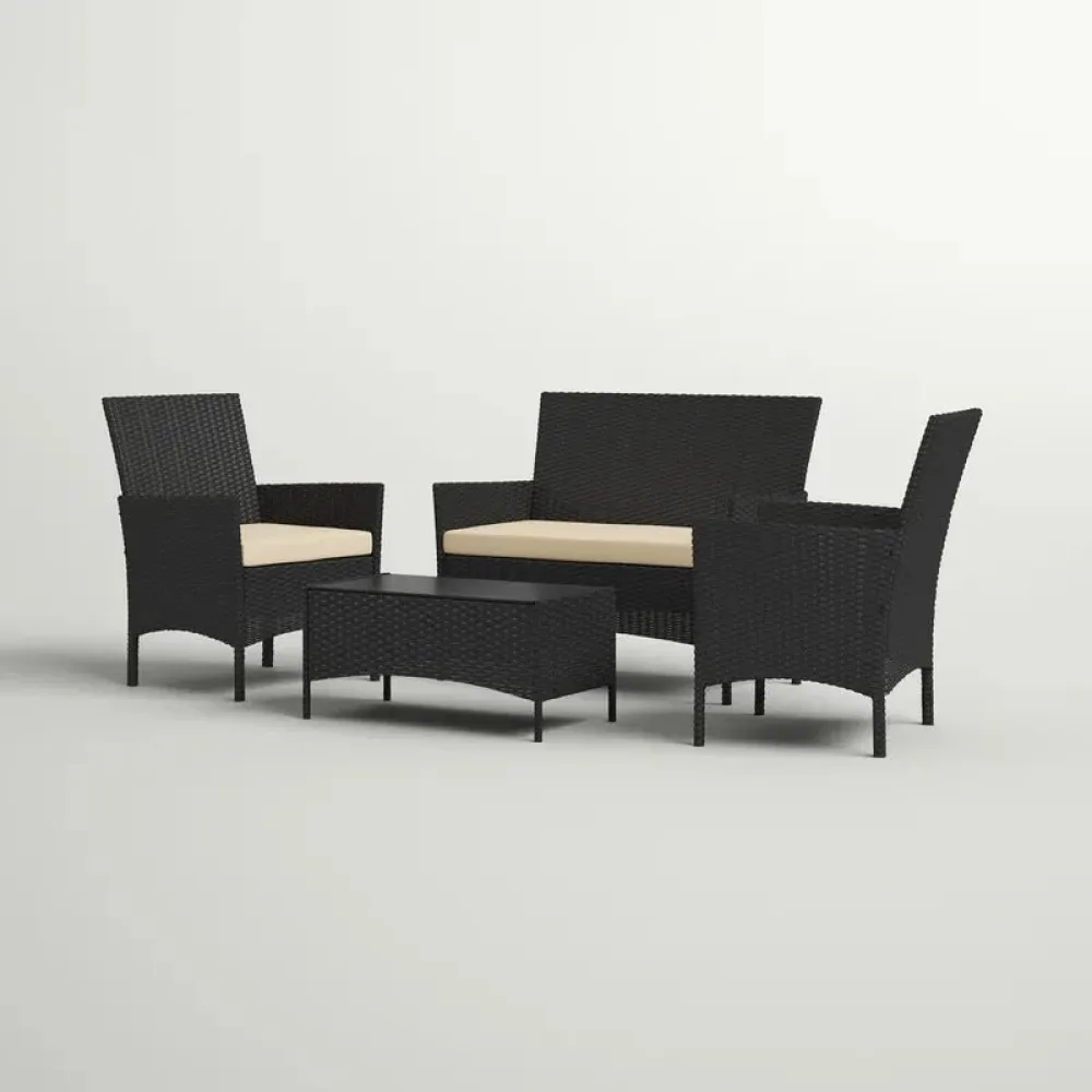 Outdoor Seating Set for 4 People from Miden Home OS-Rt-104-W