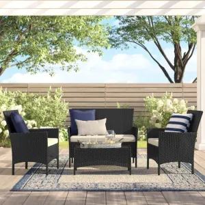 Outdoor Seating Set for 4 People from Miden Home OS-Rt-104-W