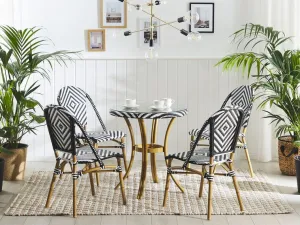 Outdoor Seating Set for 4 People from Miden Home OS-Rt-128-W