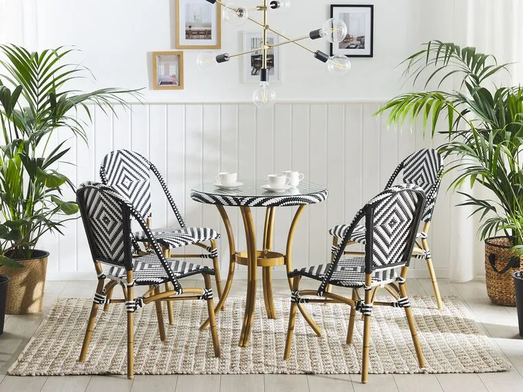 Outdoor Seating Set for 4 People from Miden Home OS-Rt-128-W
