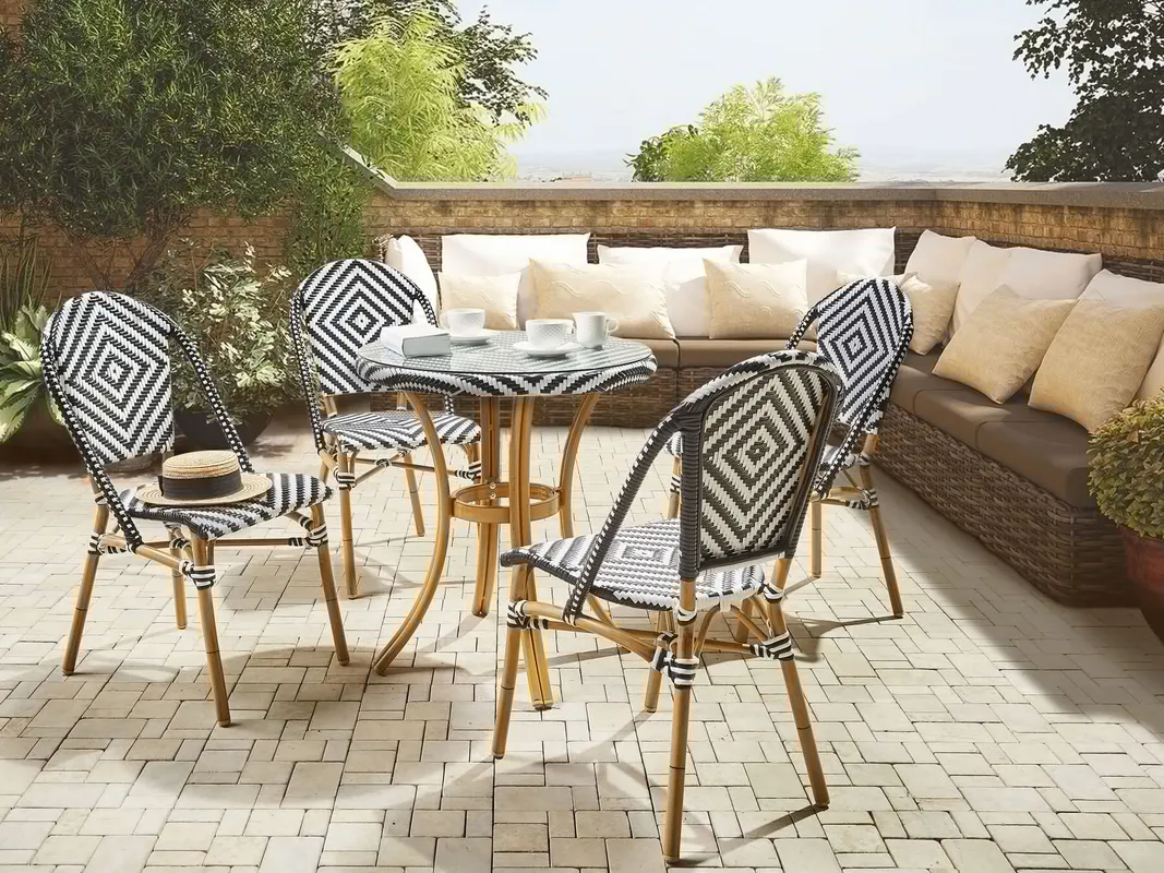 Outdoor Seating Set for 4 People from Miden Home OS-Rt-128-W