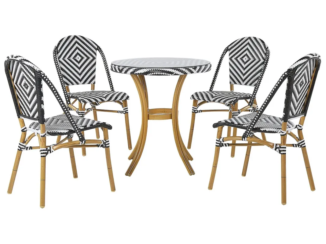 Outdoor Seating Set for 4 People from Miden Home OS-Rt-128-W