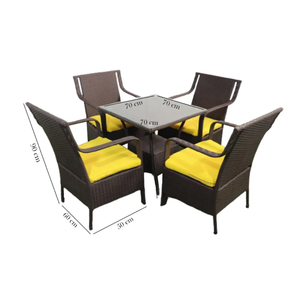 Outdoor Seating Set for 4 People from Miden Home OS-TOK-003-W