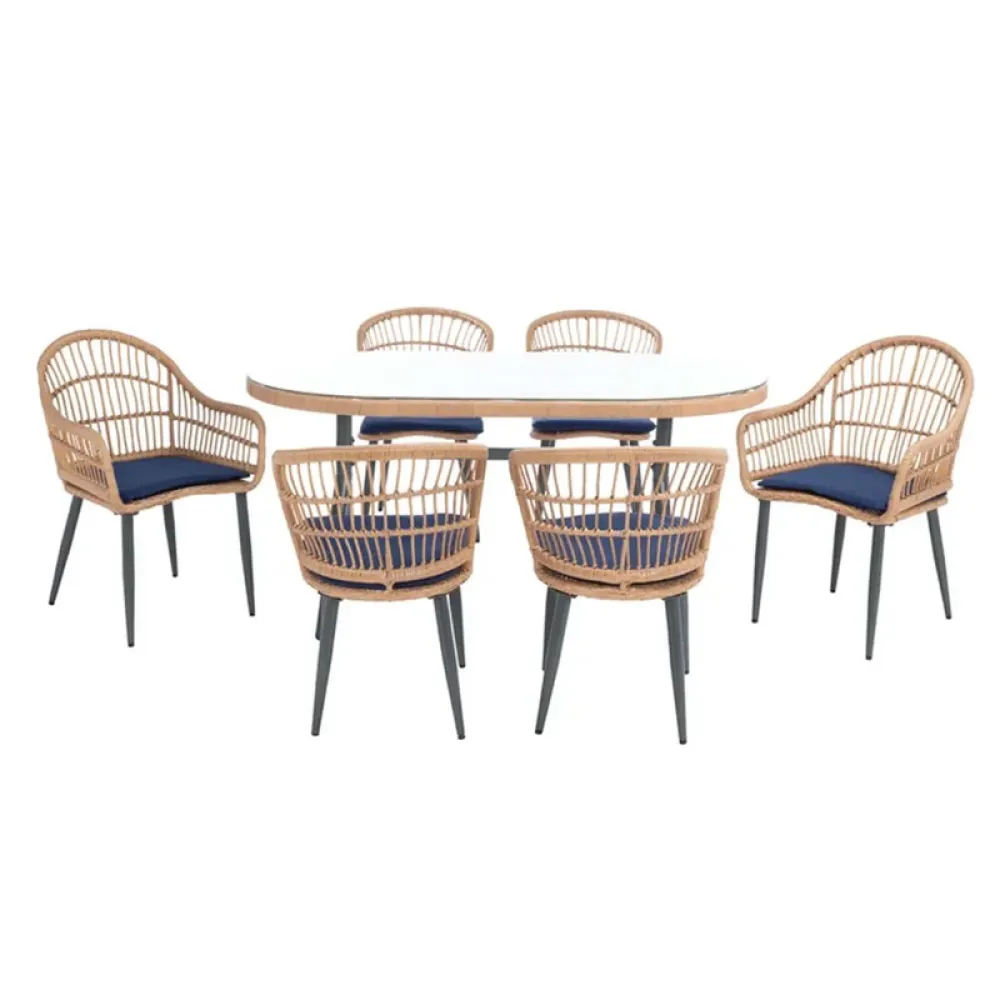 Outdoor Seating Set for 6 People from Miden Home OS-310-W