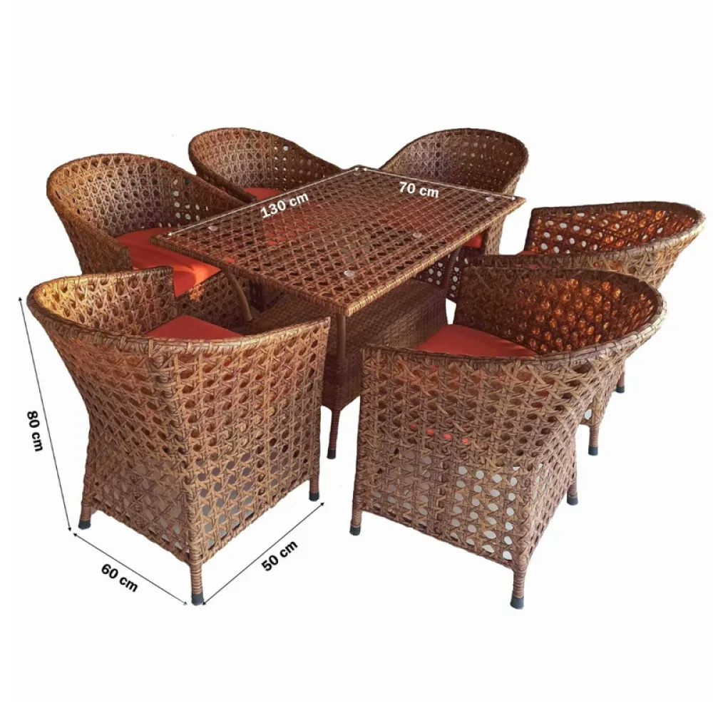 Outdoor Seating Set for 6 People from Miden Home OS-Rt-035-W
