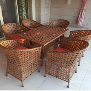 Outdoor Seating Set for 6 People from Miden Home OS-Rt-035-W