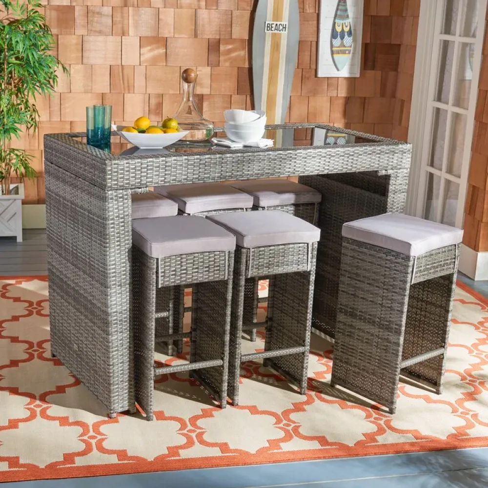 Outdoor Seating Set for 6 People from Miden Home OS-Rt-079-W