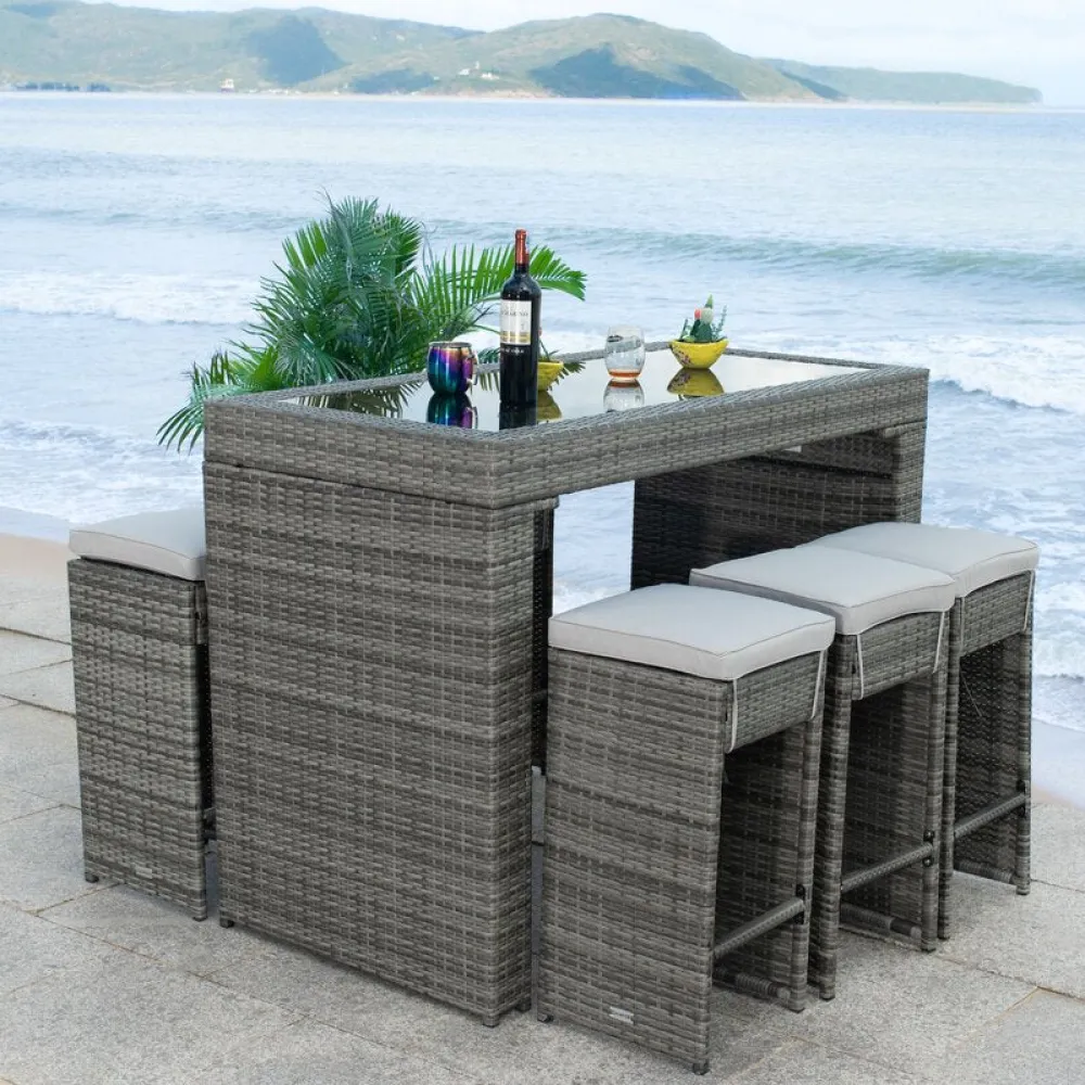 Outdoor Seating Set for 6 People from Miden Home OS-Rt-079-W
