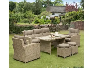 Outdoor Seating Set for 7 People from Miden Home OS-Rt-080-W