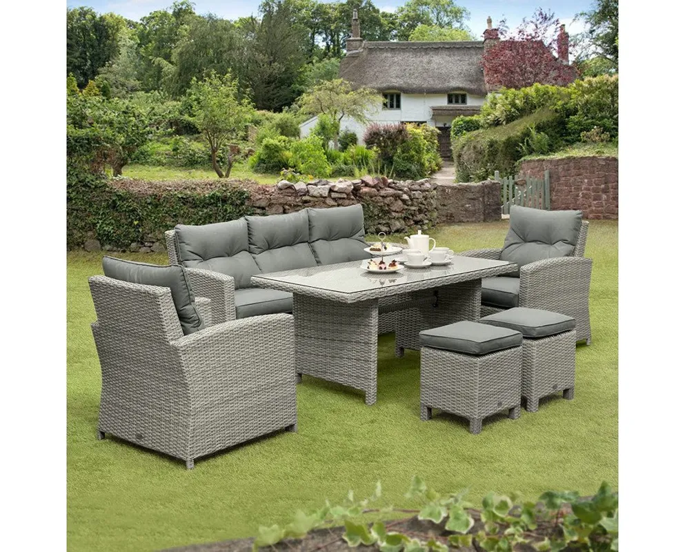Outdoor Seating Set for 7 People from Miden Home OS-Rt-081-W