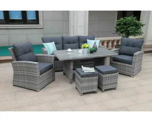 Outdoor Seating Set for 7 People from Miden Home OS-Rt-081-W