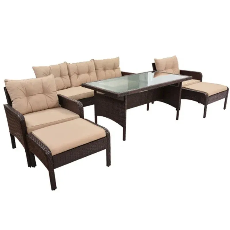 Outdoor Seating Set for 7 People from Miden Home OS-Rt-195-W