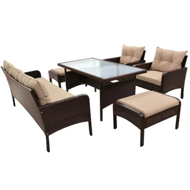 Outdoor Seating Set for 7 People from Miden Home OS-Rt-195-W
