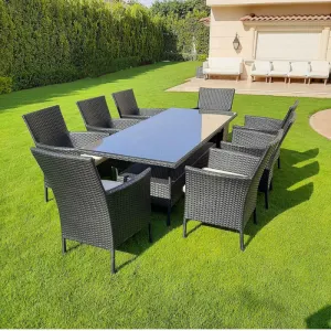 Outdoor Seating Set for 8 People from Miden Home OS-Rt-039-W