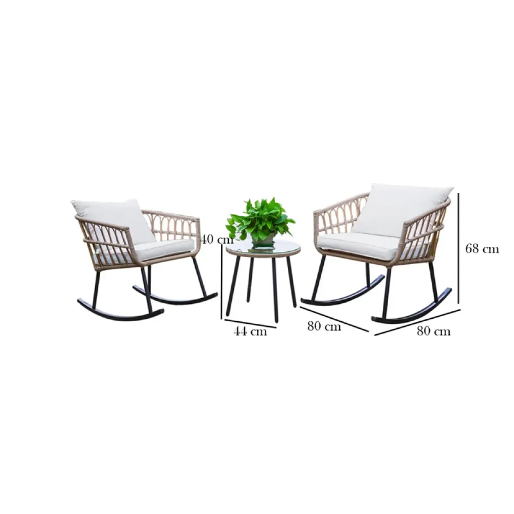 Outdoor Seating Set for Two from Miden Home OS-Rt-196-W