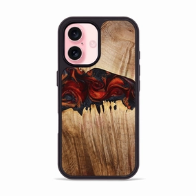 Iphone 16 Wood Phone Case - Ashli (Red, 779631) Case Friendly Case Friendly Glass