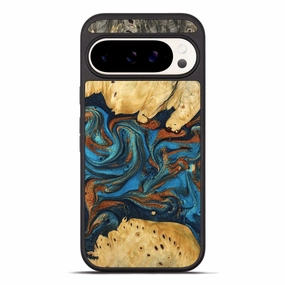 Anti Dust Anti Fingerprint Shield Pixel 10 Pro Xl Wood Phone Case - Mahala (Teal & Gold, 775411)