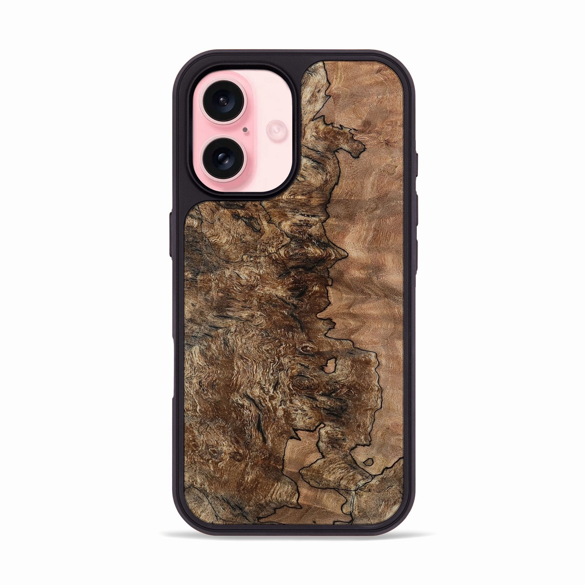 Iphone 16 Wood Phone Case - Maritza (Wood Burl, 781880) Fingerprint Repellent Protective Film