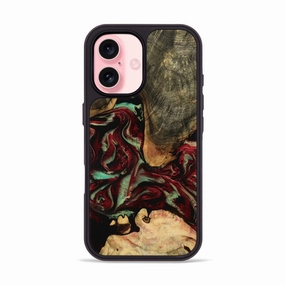 Iphone 16 Wood Phone Case - Octavio (Red, 772090) Anti Yellowing Film Anti Finger Grease