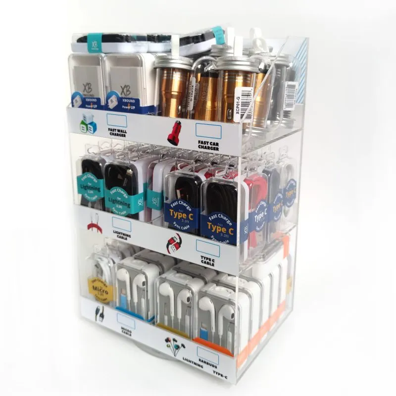 Secure Connection Phone Accessories Display Counter Top ( 90 Items ) Fast Charging