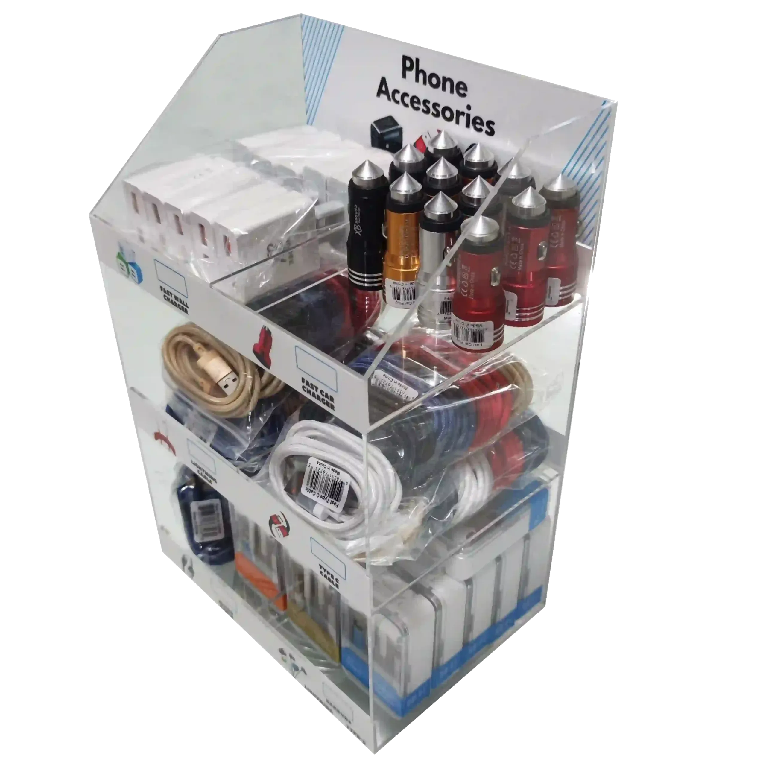 Reliable Charging High Speed Charging Phone Accessories Display Counter Top ( 90 Items ) Fast Charging
