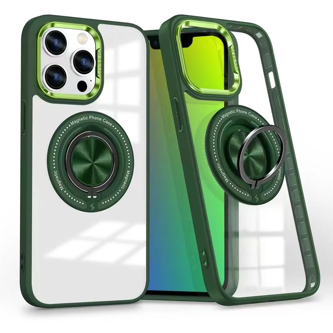 Phonix Case For Iphone 16 Pro Max Ring Holder Case Compatible With Magsafe Anti Finger Oil Coating
