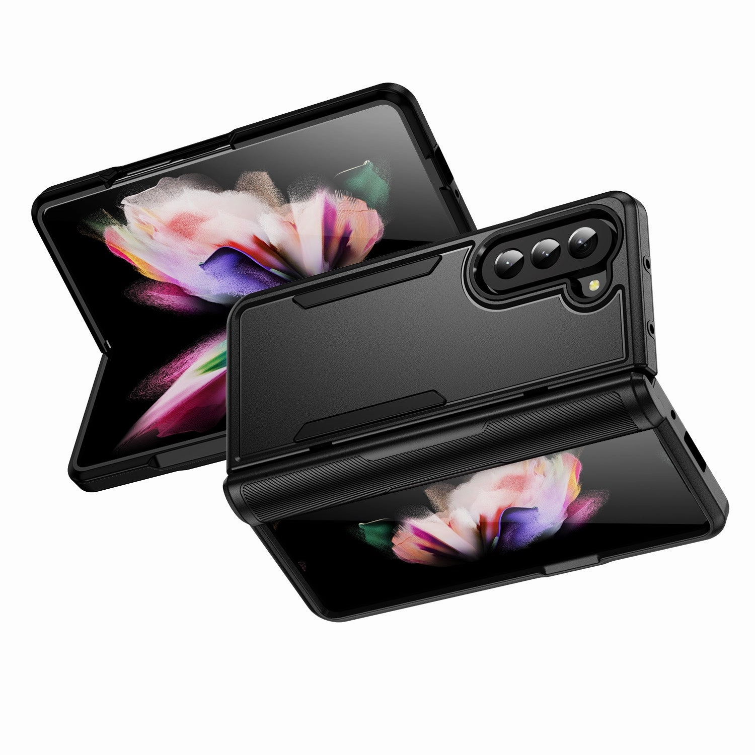 Protective Cover Phonix Case For Galaxy Z Fold 6  Black Armor Case