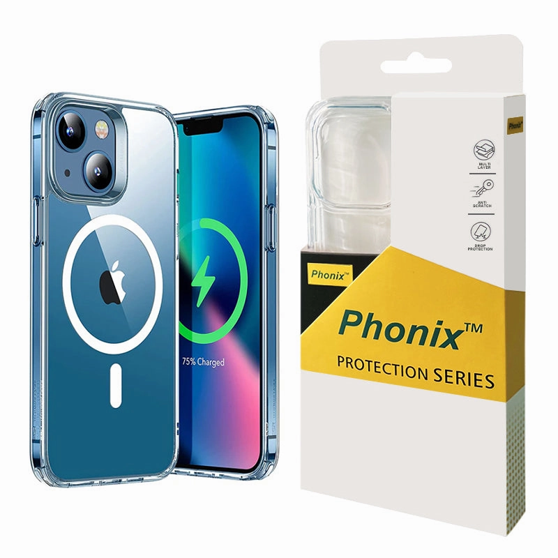 Oleophobic Coating Anti Oil Film Phonix Case For Iphone 14 Plus Clear Rock Shockproof Case With Magsafe