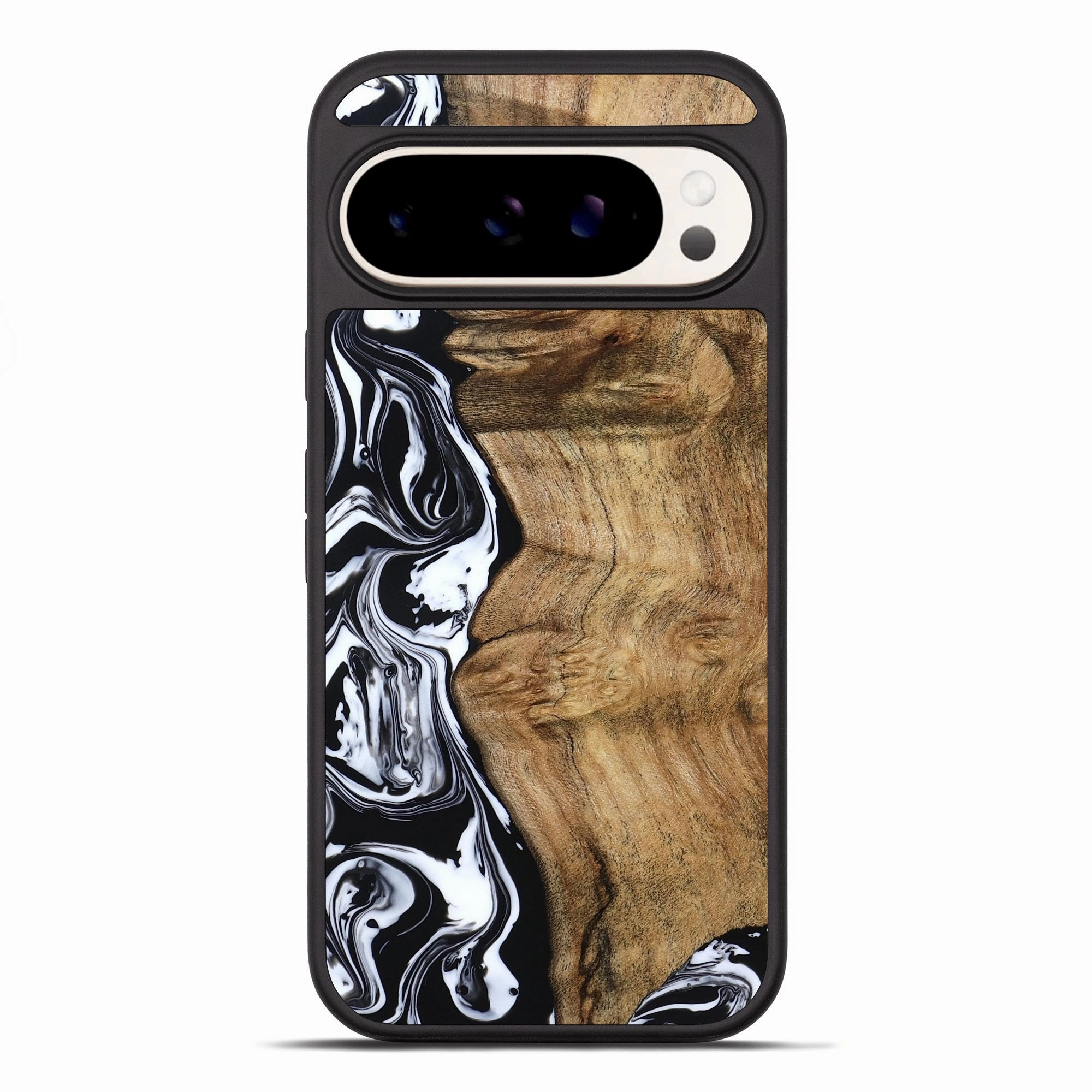 Pixel 10 Pro Xl Wood Phone Case - Abbie (Black & White, 780134) Slim Screen Protector Water Resistant