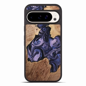 Pixel 10 Pro Xl Wood Phone Case - Aleena (Blue, 764619) Anti Spy Soft Edge