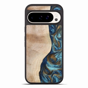 Pixel 10 Pro Xl Wood Phone Case - Alexus (Teal & Gold, 775868) Anti Fingerprint Coating