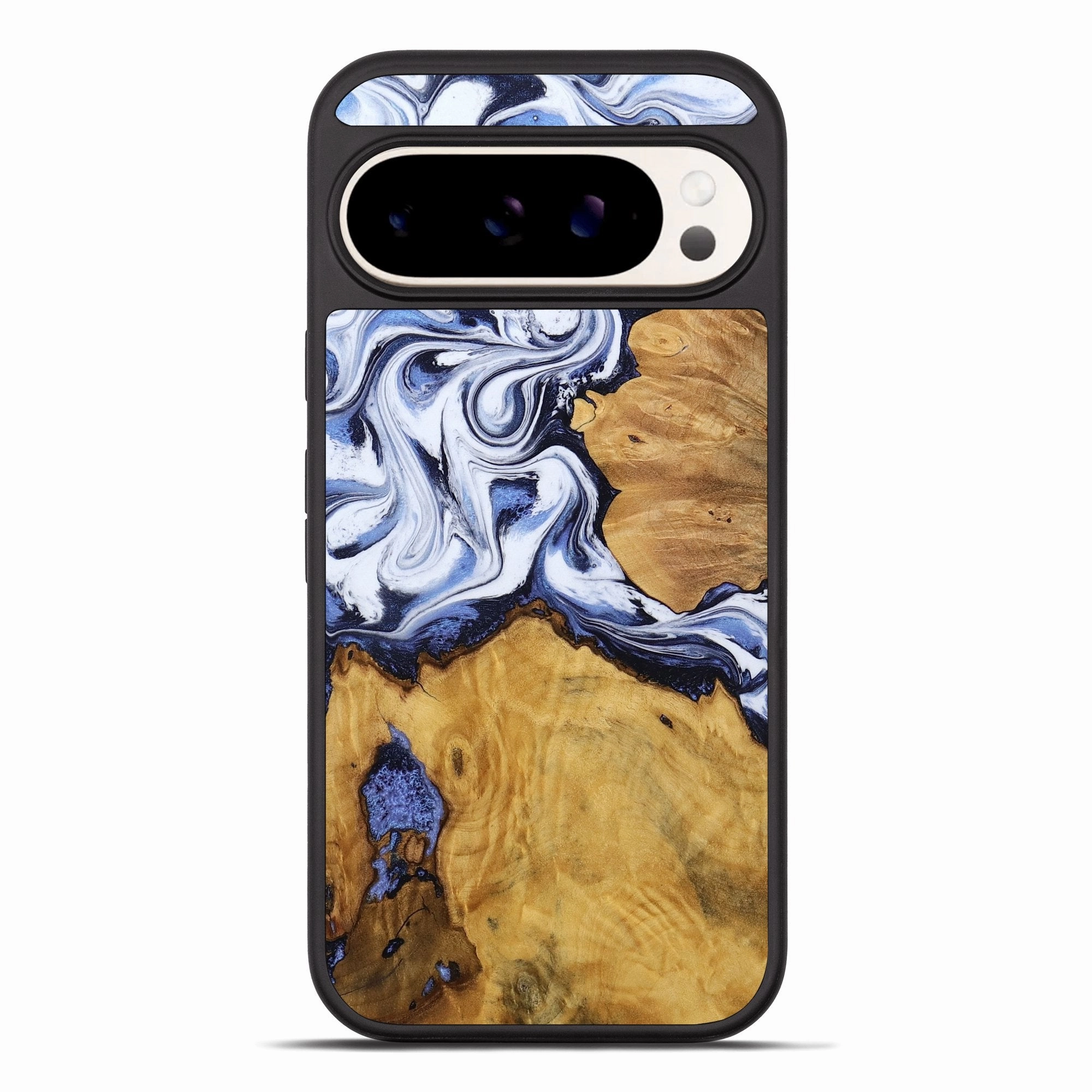 Pixel 10 Pro Xl Wood Phone Case - Amiri (Blue, 772401) Grip Friendly Shatterproof Glass