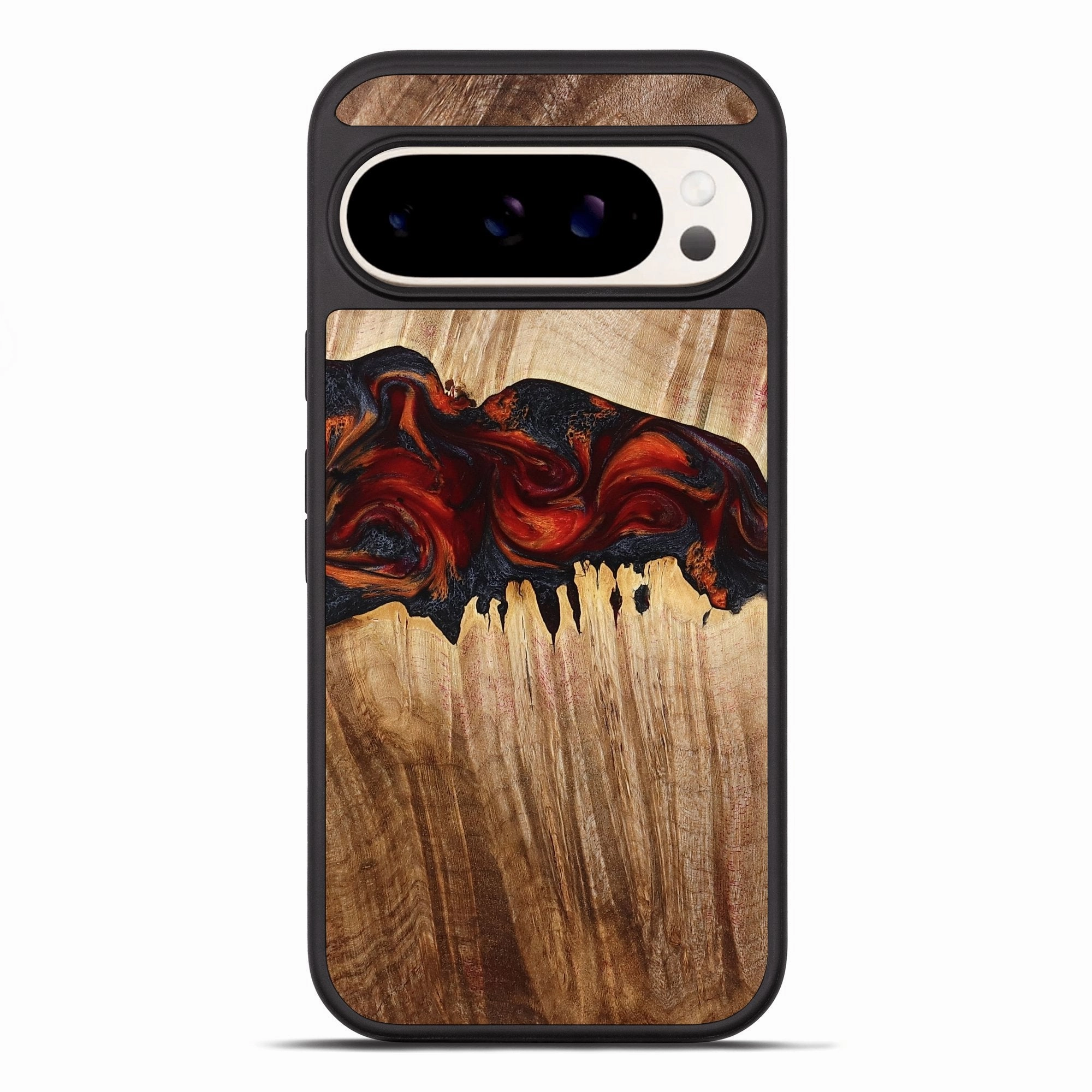 Fingerprint Resistant Crystal Clear Screen Pixel 10 Pro Xl Wood Phone Case - Ashli (Red, 779631)