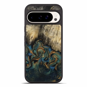 Pixel 10 Pro Xl Wood Phone Case - Ayden (Teal & Gold, 772163) Shatterproof Glass Anti Finger Oil