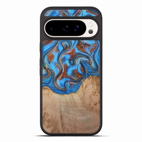 Pixel 10 Pro Xl Wood Phone Case - Aydin (Teal & Gold, 780461) Drop Resistant