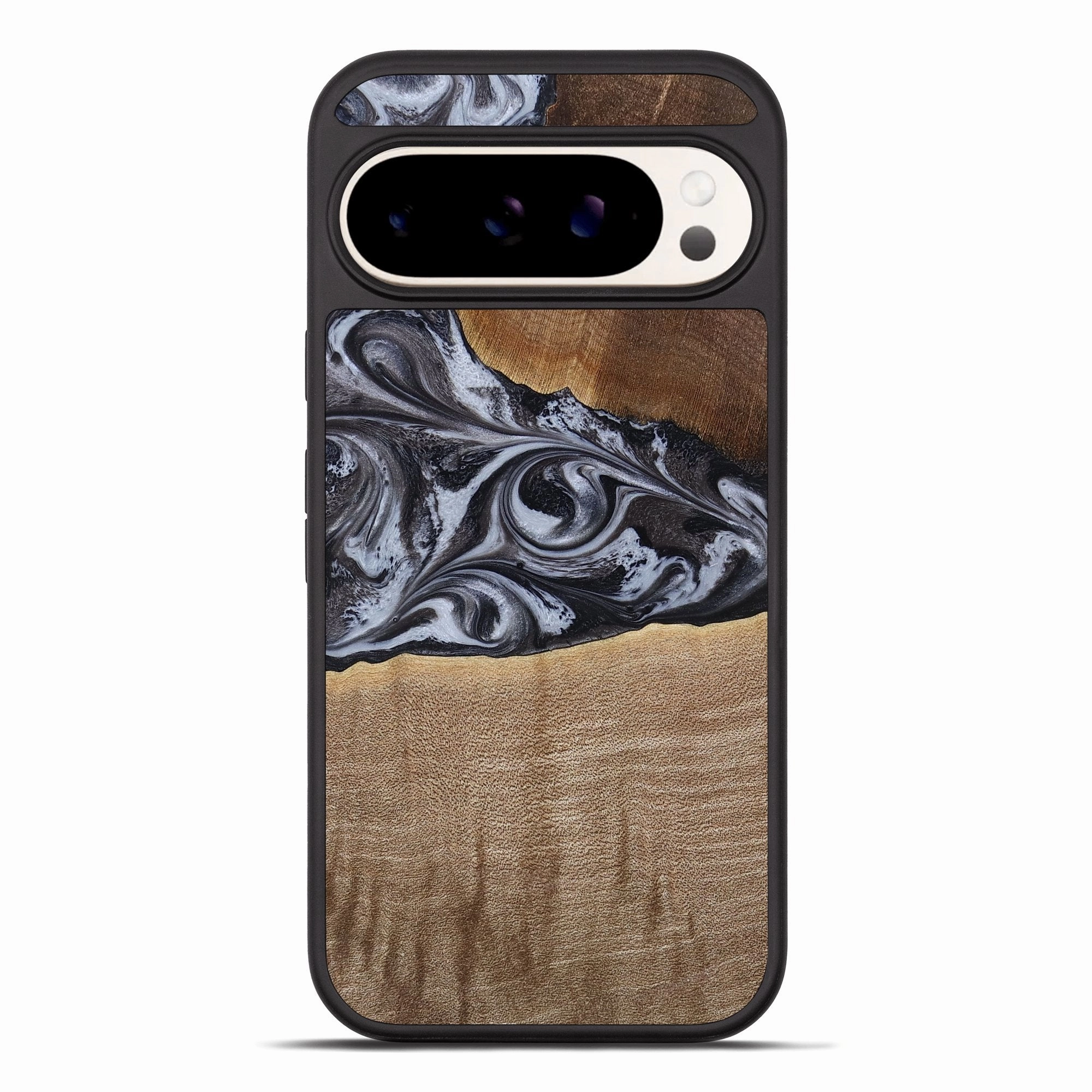 Anti Finger Smear Privacy Screen Pixel 10 Pro Xl Wood Phone Case - Berkley (Black & White, 771582)